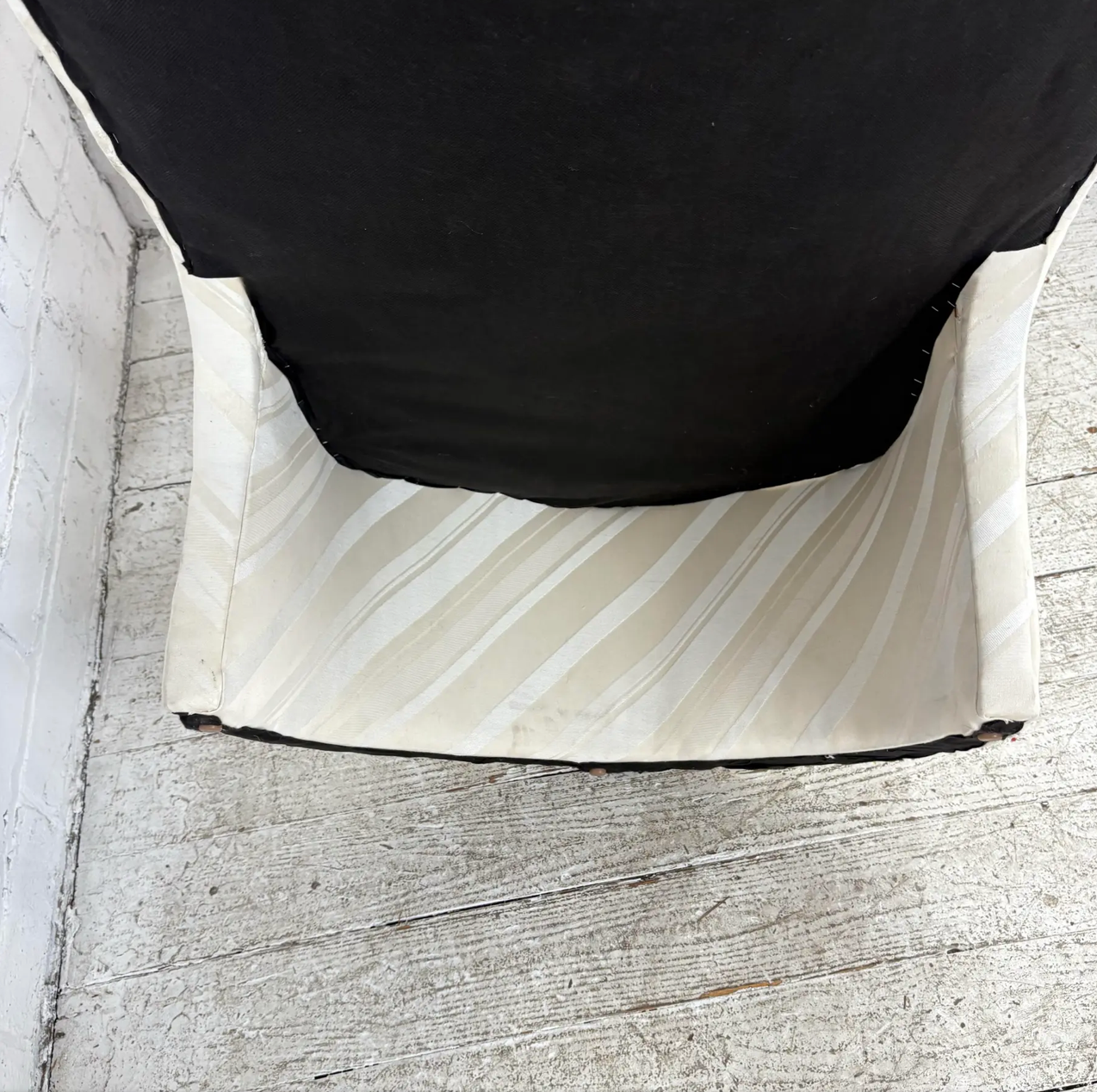 White Striped Chaise Lounge