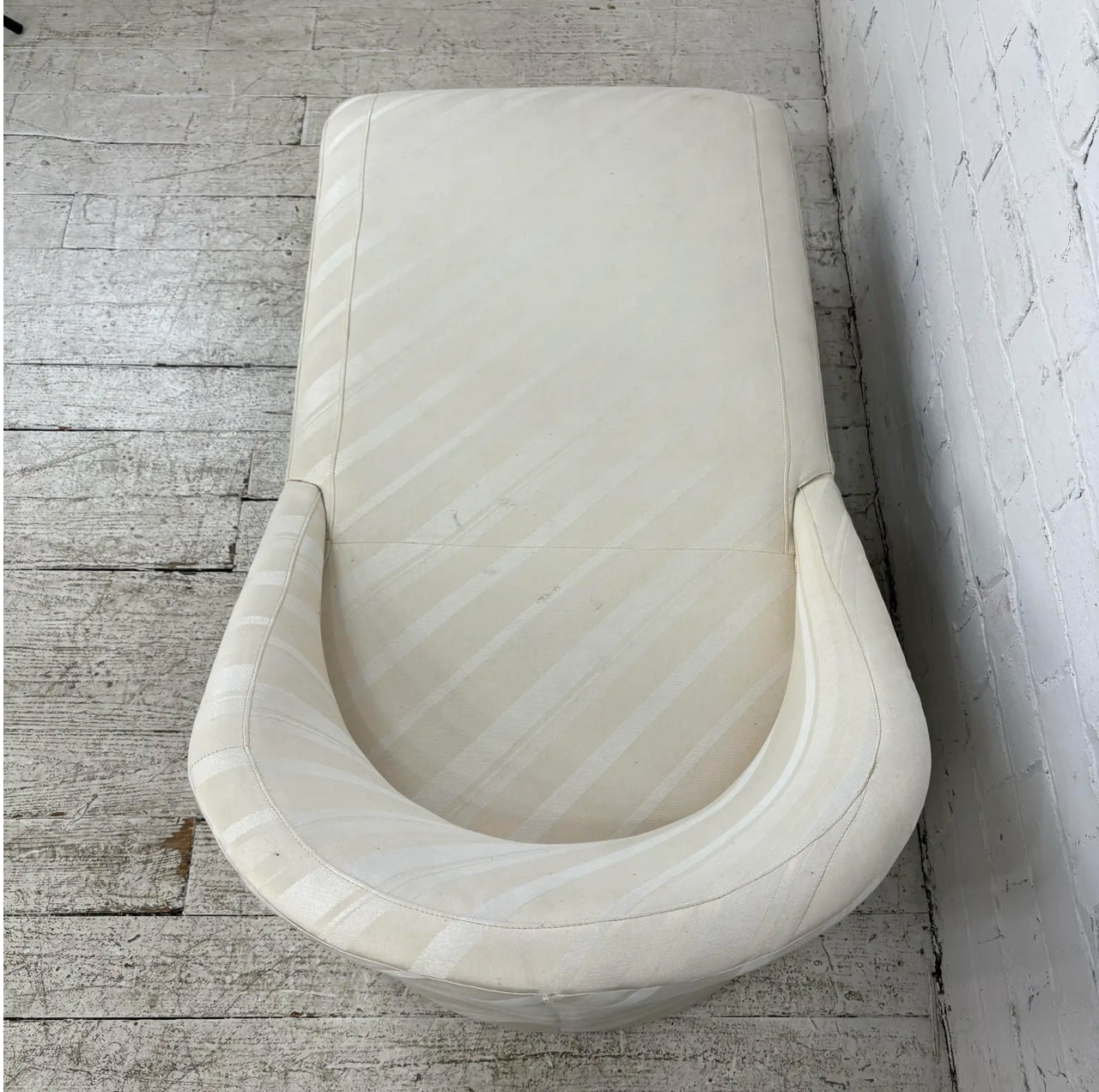 White Striped Chaise Lounge