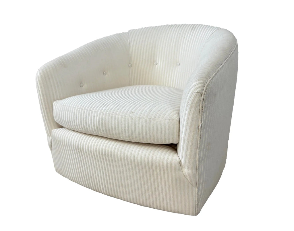 Milo Baughman Swivel Rock Barrel Chair