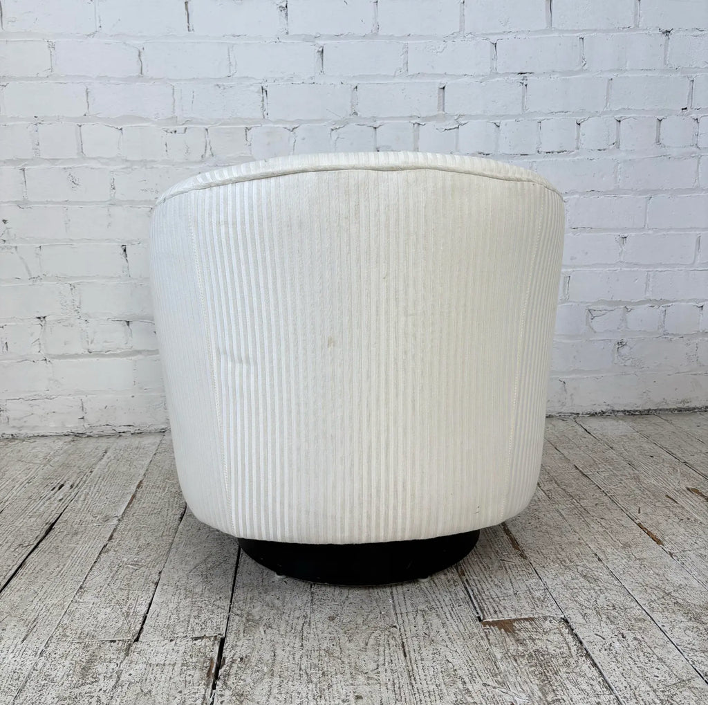 Milo Baughman Swivel Rock Barrel Chair