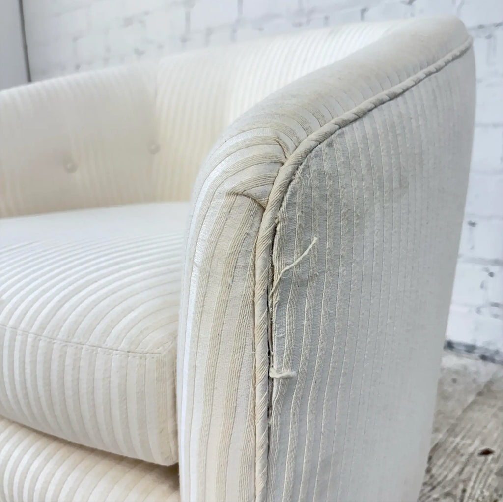 Milo Baughman Swivel Rock Barrel Chair