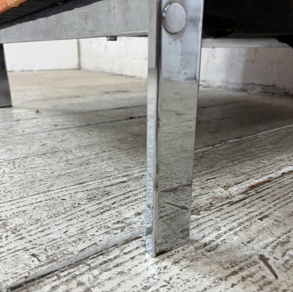 Mid Century Modern Knoll Style Lounge Arm Chair Chrome