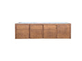 Mid Century Modern Helikon Walnut Chrome and Marble Credenza