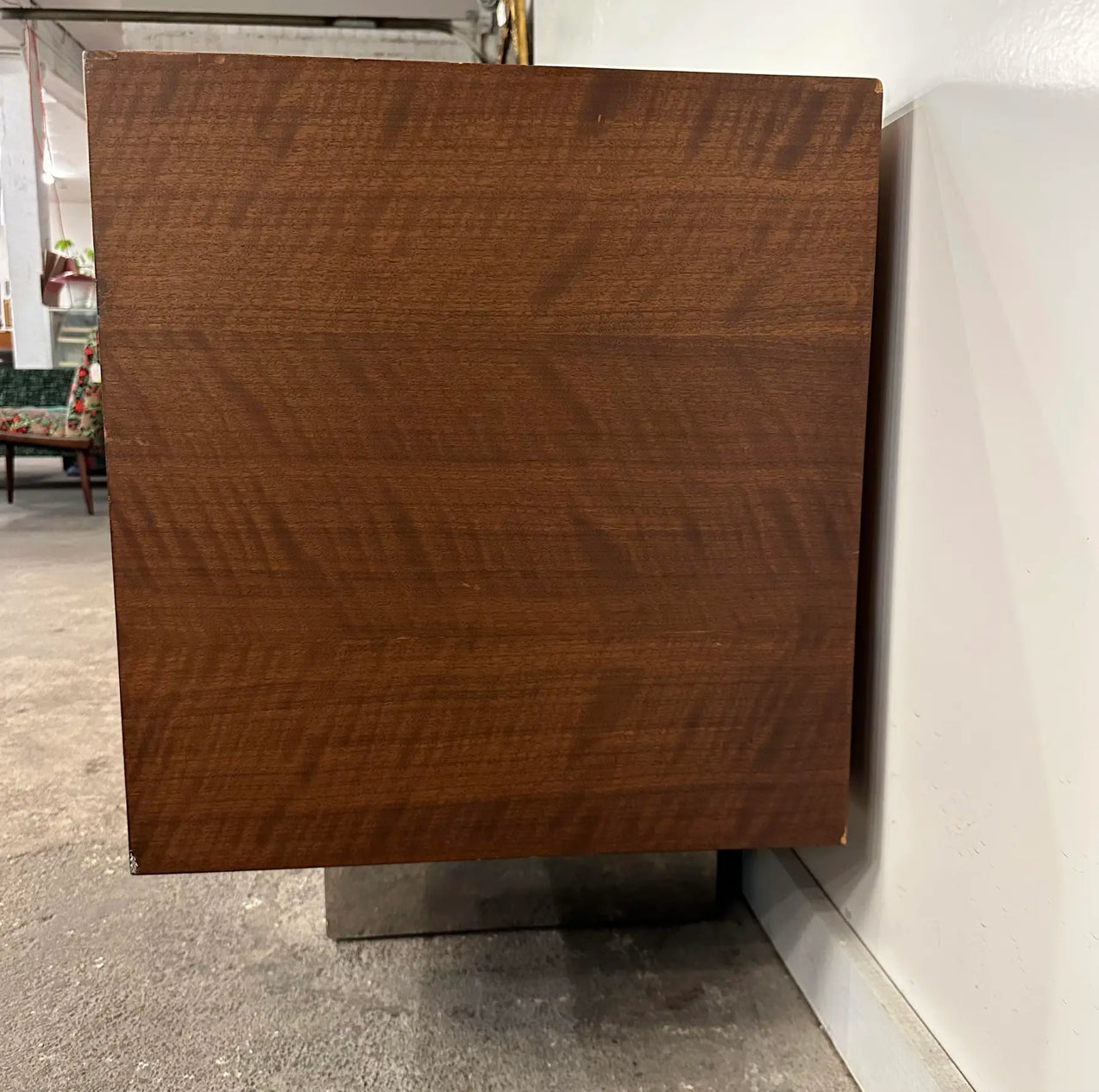 Mid Century Modern Helikon Walnut Chrome and Marble Credenza