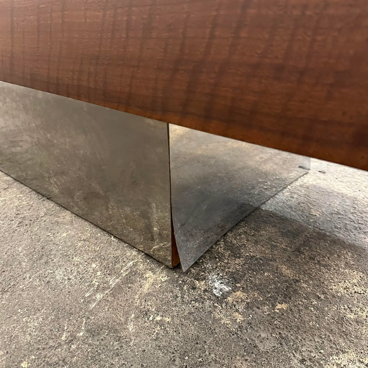 Mid Century Modern Helikon Walnut Chrome and Marble Credenza