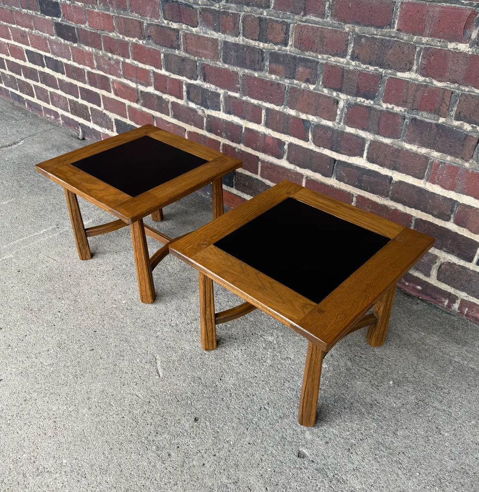 Pair of Vintage Ranch Oak Side Tables