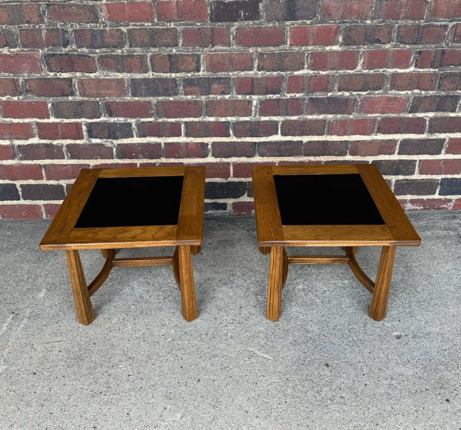 Pair of Vintage Ranch Oak Side Tables