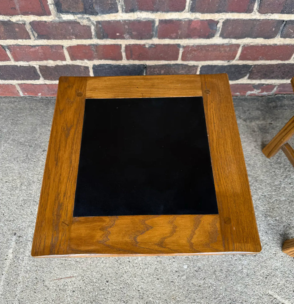 Pair of Vintage Ranch Oak Side Tables