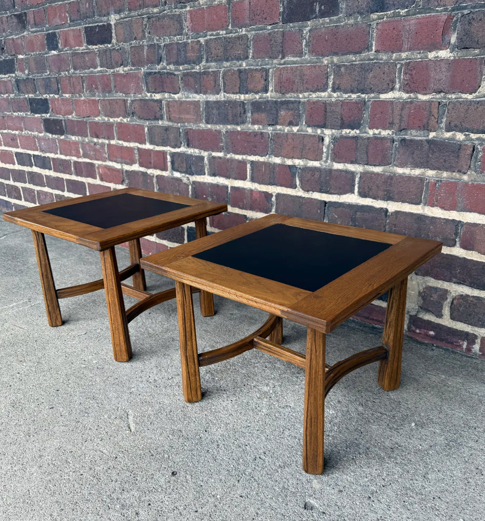 Pair of Vintage Ranch Oak Side Tables