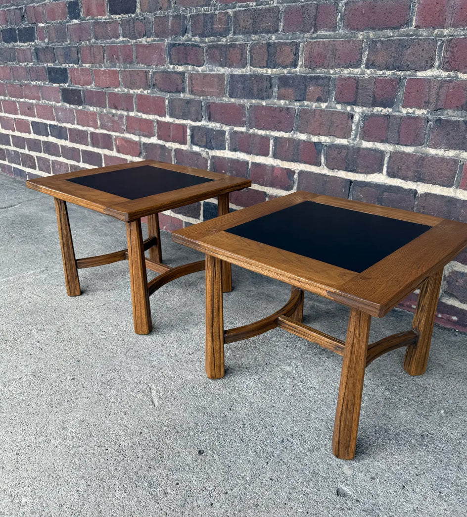 Pair of Vintage Ranch Oak Side Tables