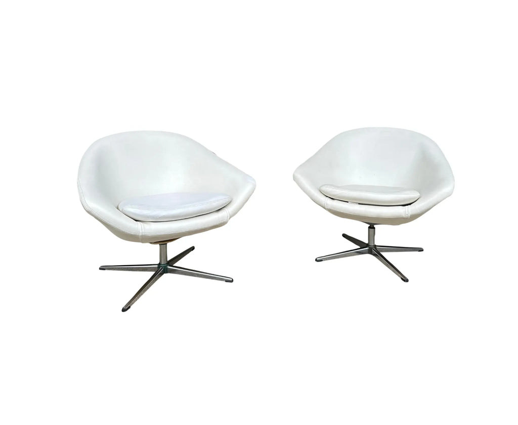Pair of Mid-Century Modern Overman Swivel Chairs