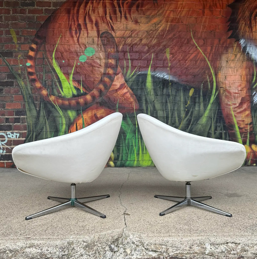Pair of Mid-Century Modern Overman Swivel Chairs