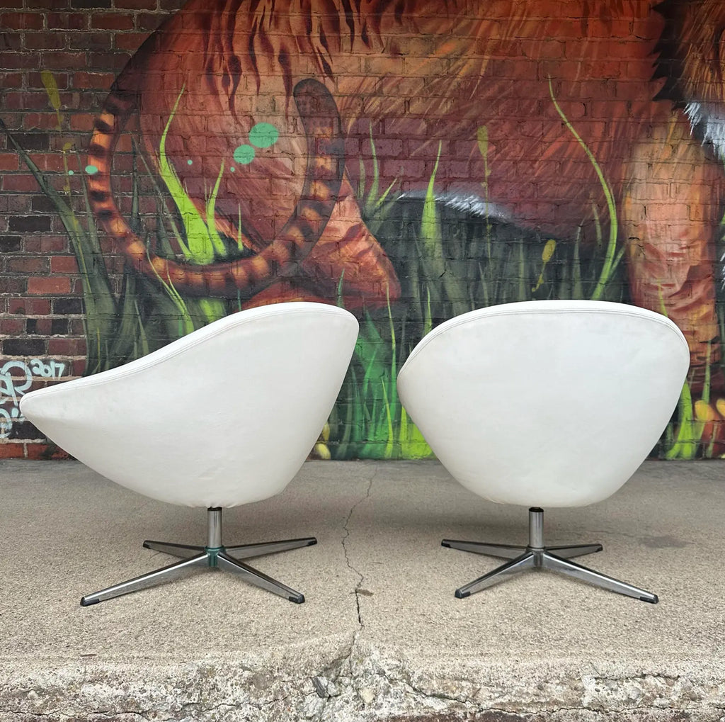 Pair of Mid-Century Modern Overman Swivel Chairs