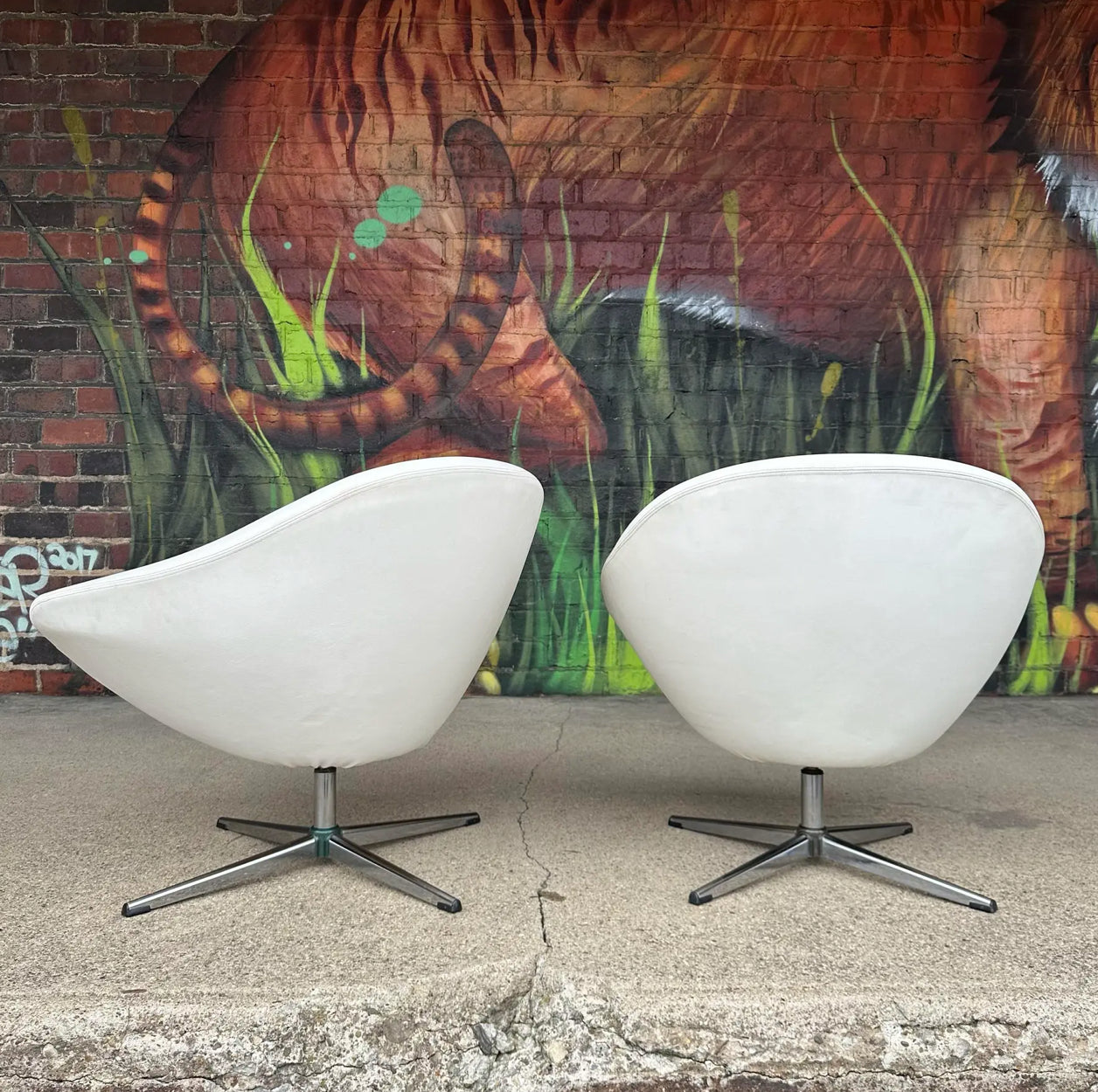 Pair of Mid-Century Modern Overman Swivel Chairs
