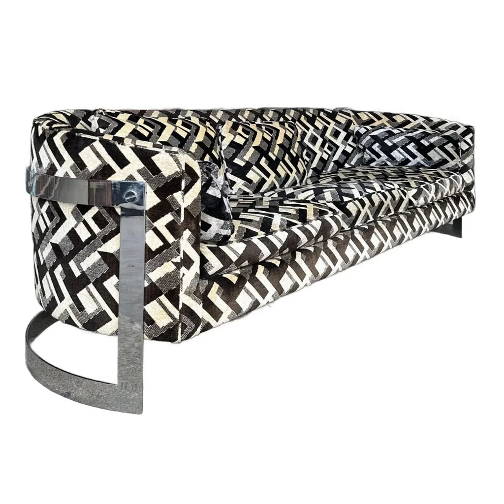 Chrome Sofa by Flair in the Style of Milo Baughman