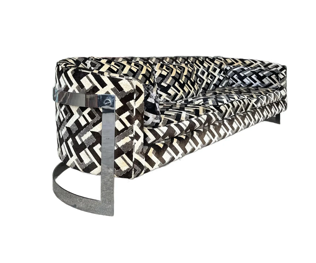 Chrome Sofa by Flair in the Style of Milo Baughman