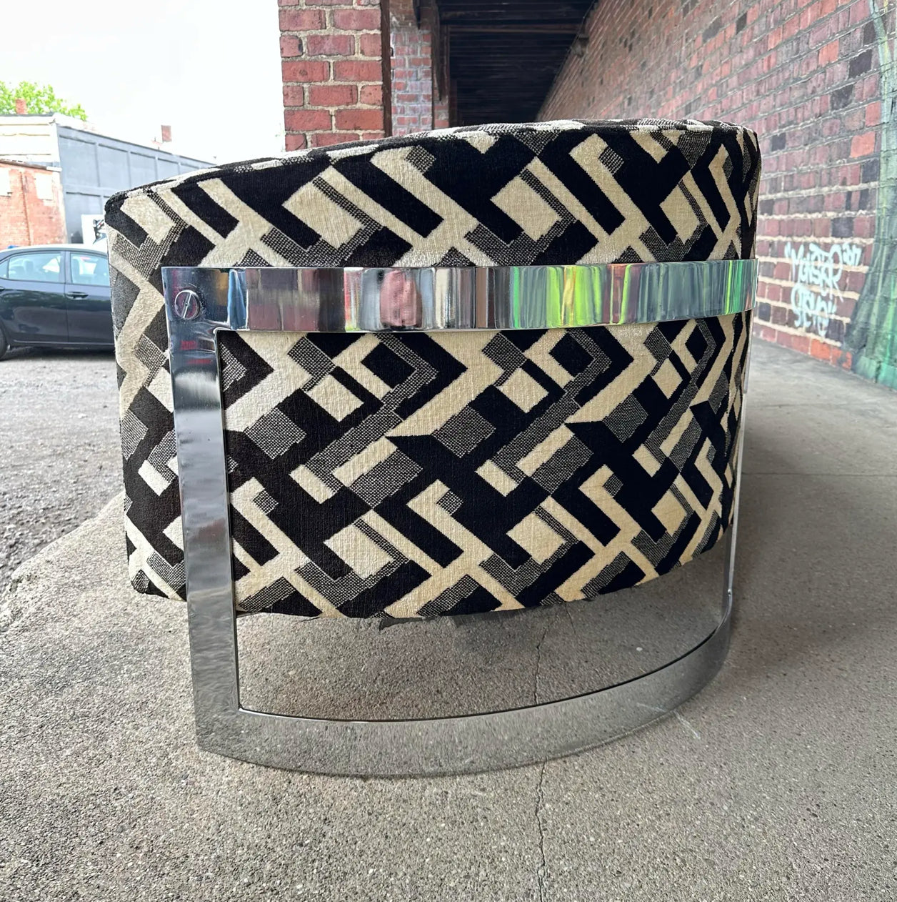 Chrome Sofa by Flair in the Style of Milo Baughman