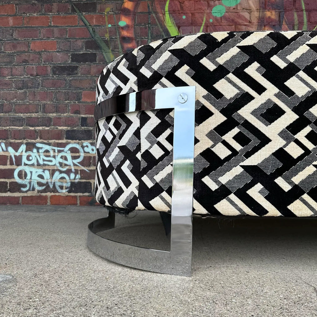 Chrome Sofa by Flair in the Style of Milo Baughman