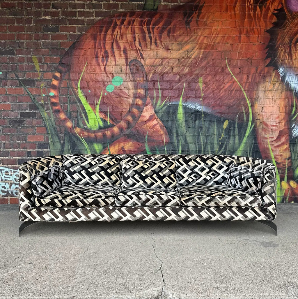 Chrome Sofa by Flair in the Style of Milo Baughman