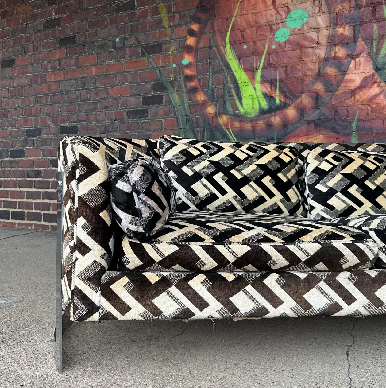 Chrome Sofa by Flair in the Style of Milo Baughman