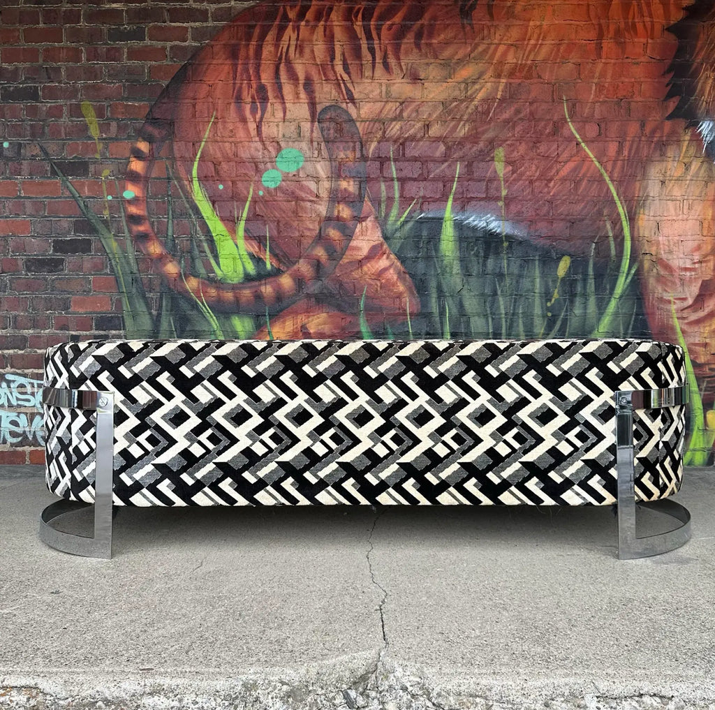 Chrome Sofa by Flair in the Style of Milo Baughman