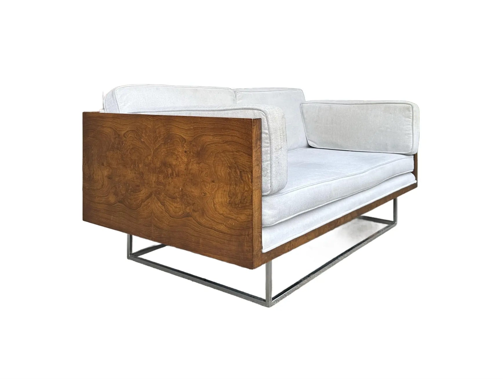 Milo Baughman for Thayer Coggin Burlwood Case Sofa Mid-Century Modern