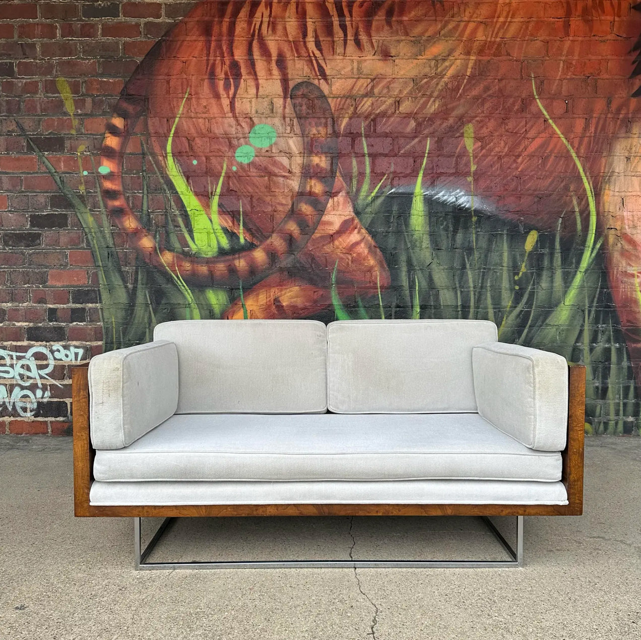 Milo Baughman for Thayer Coggin Burlwood Case Sofa Mid-Century Modern