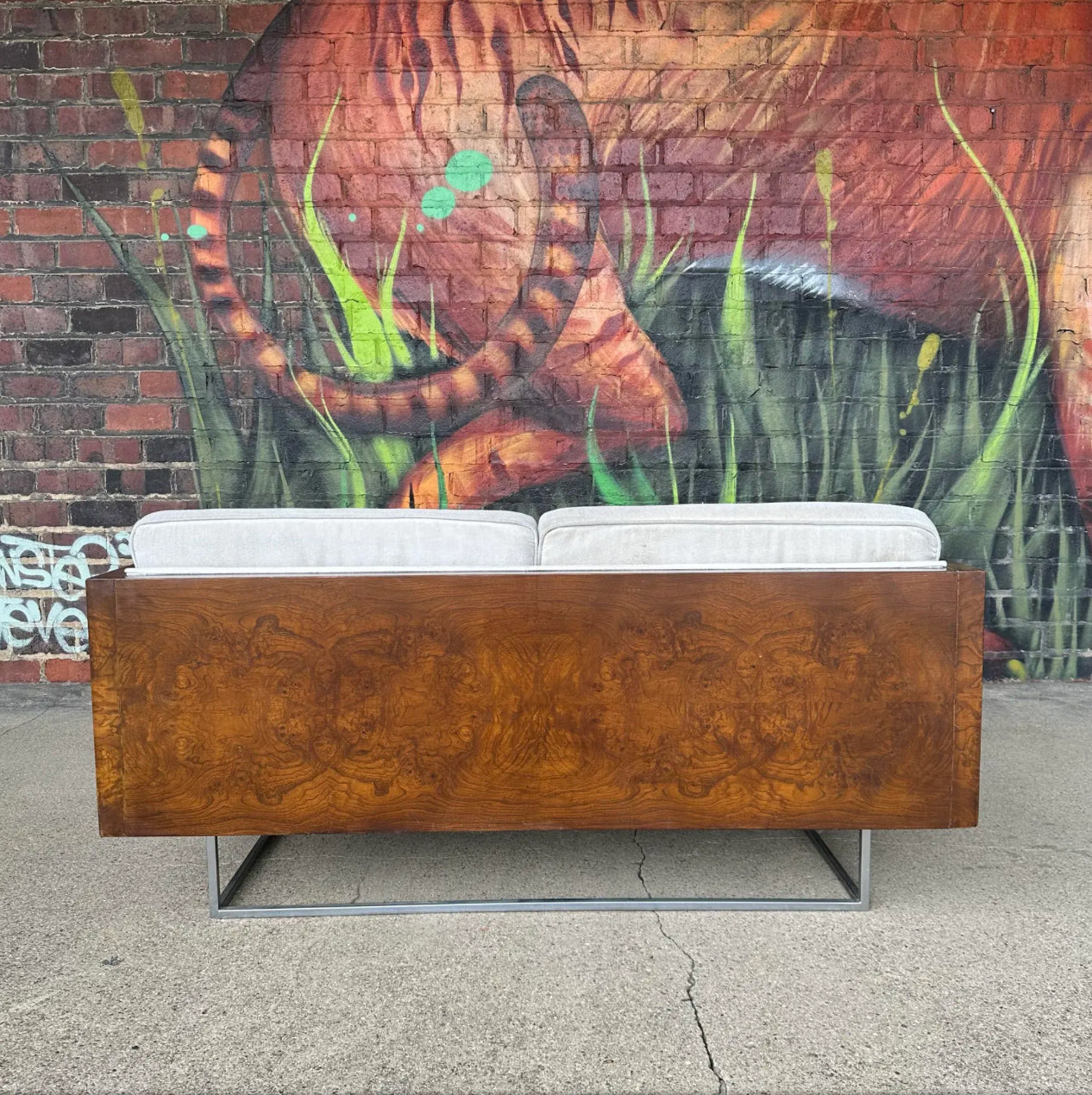 Milo Baughman for Thayer Coggin Burlwood Case Sofa Mid-Century Modern
