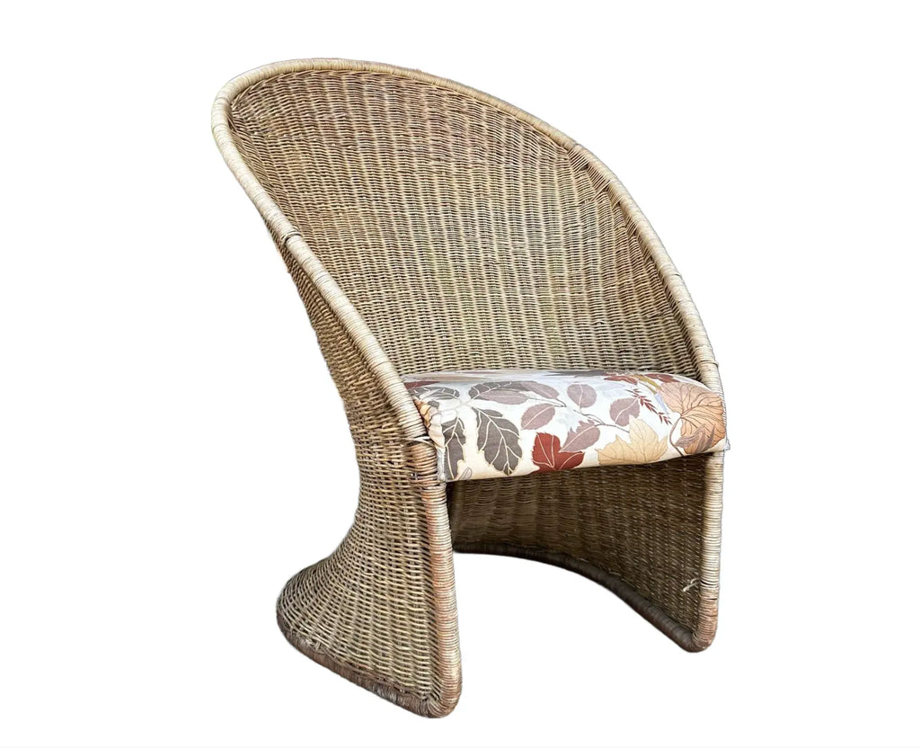 Mid-Century Modern Adrian Pearsall Comfort Designs Tall Rattan Wicker Peacock Chair