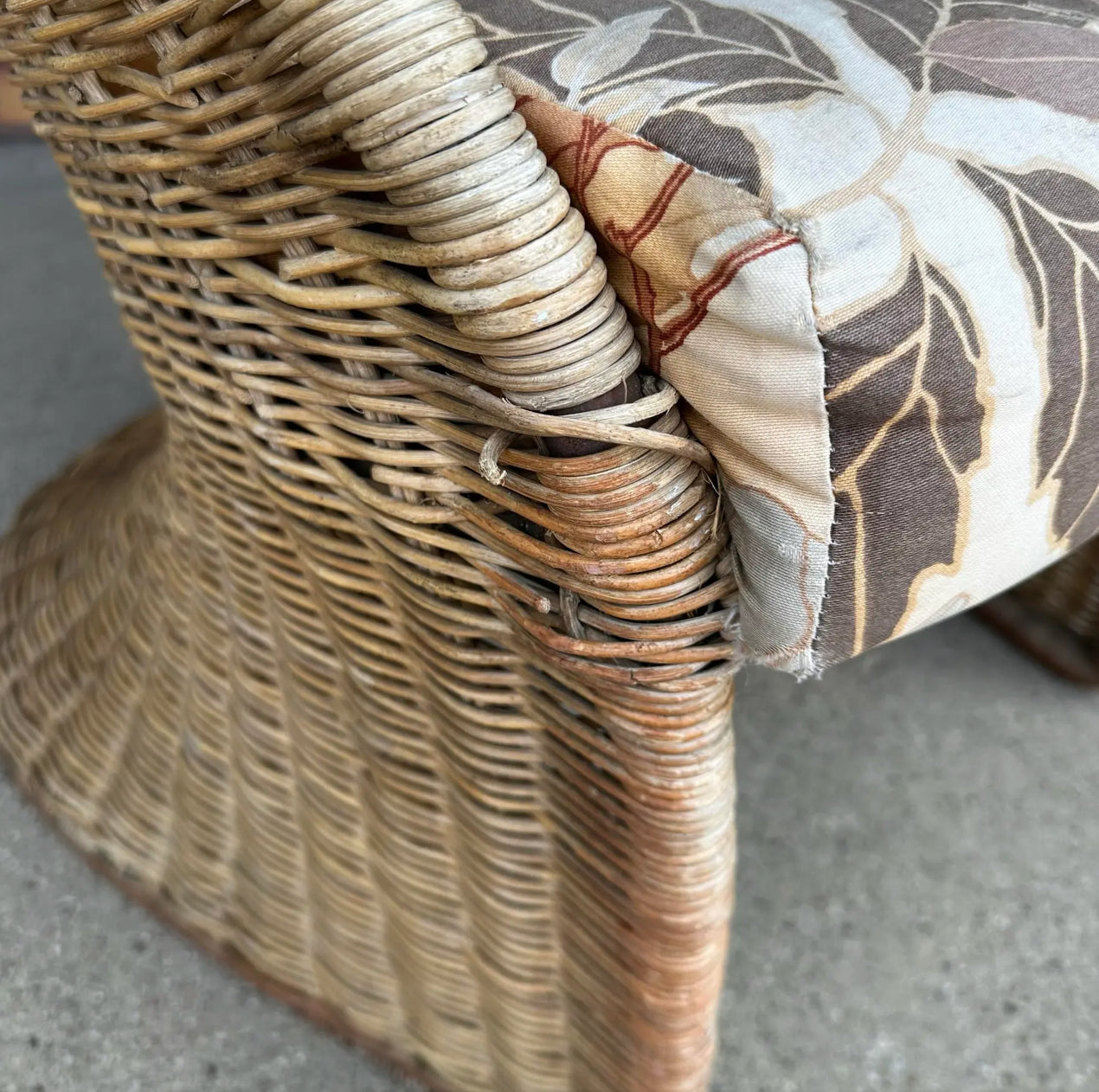 Mid-Century Modern Adrian Pearsall Comfort Designs Tall Rattan Wicker Peacock Chair