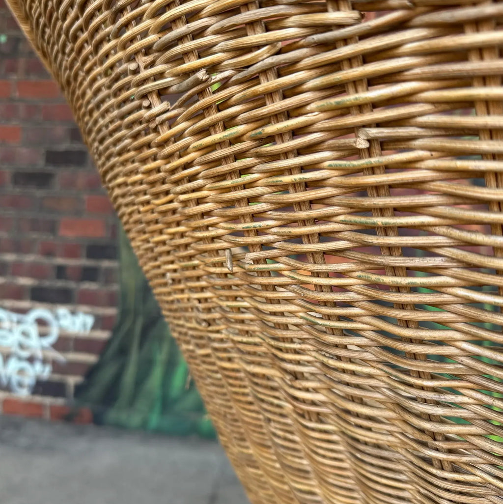 Mid-Century Modern Adrian Pearsall Comfort Designs Tall Rattan Wicker Peacock Chair
