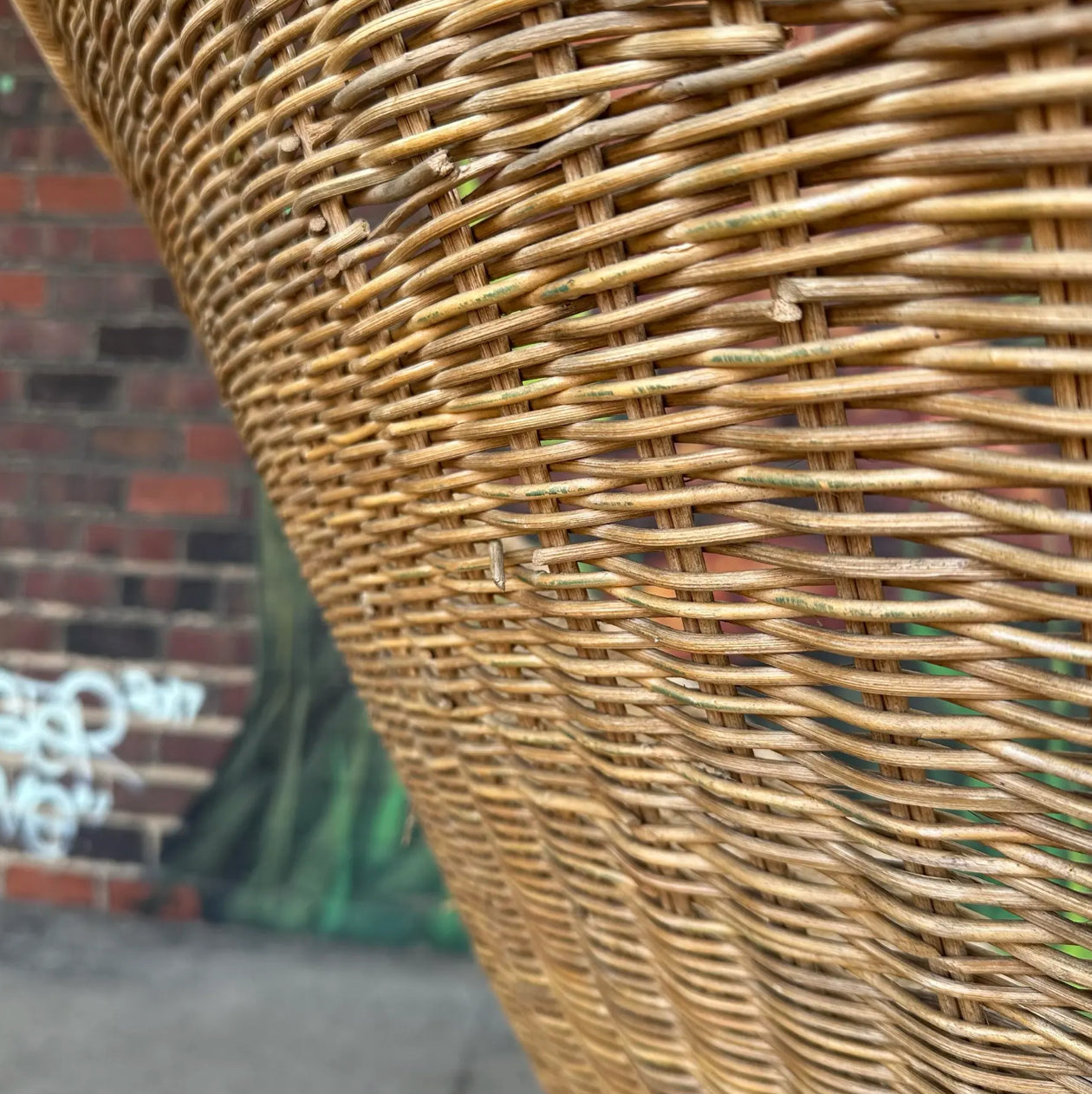 Mid-Century Modern Adrian Pearsall Comfort Designs Tall Rattan Wicker Peacock Chair
