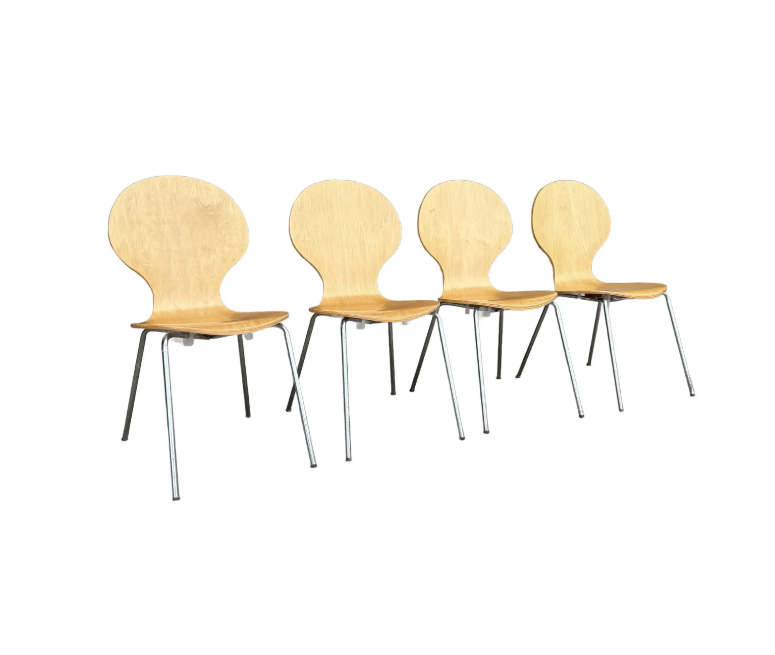 Set of 4 Children’s Bentwood Chairs Styled After Arne Jacobson