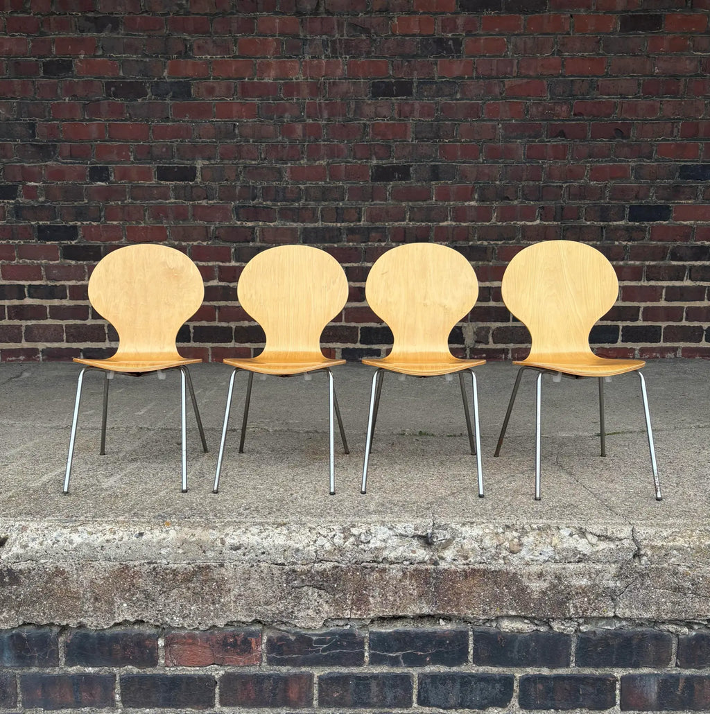 Set of 4 Children’s Bentwood Chairs Styled After Arne Jacobson