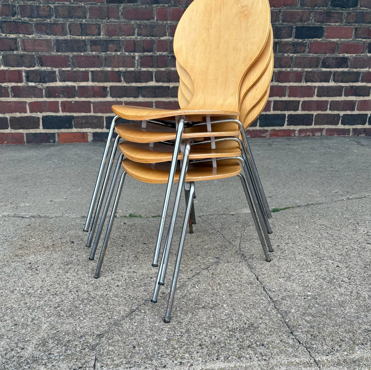 Set of 4 Children’s Bentwood Chairs Styled After Arne Jacobson