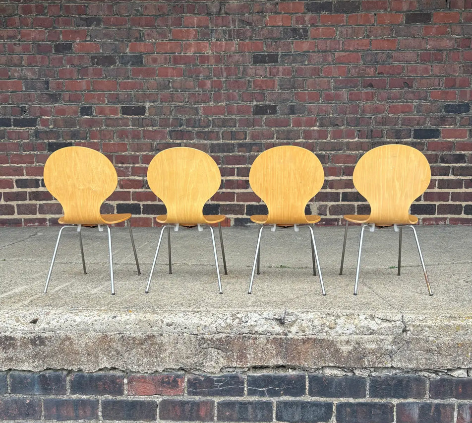 Set of 4 Children’s Bentwood Chairs Styled After Arne Jacobson