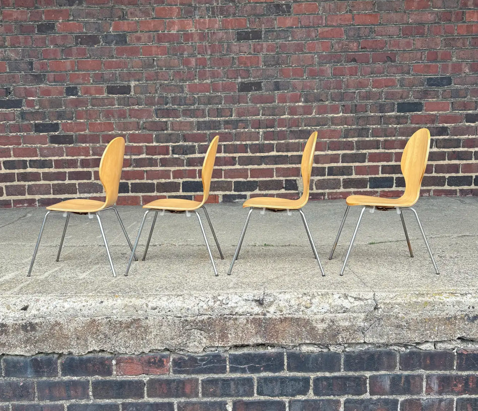 Set of 4 Children’s Bentwood Chairs Styled After Arne Jacobson
