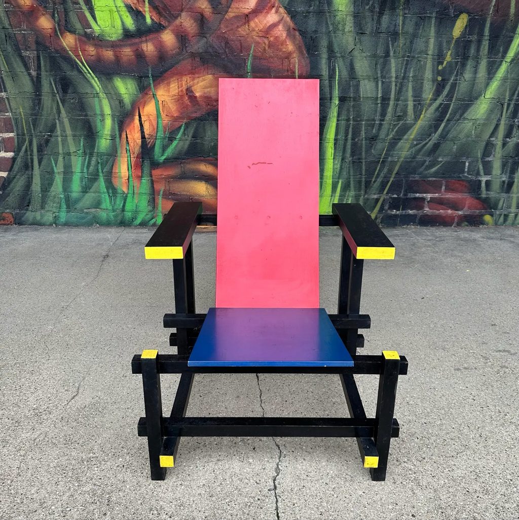 Iconic Red and Blue Armchair by Gerrit Rietvald