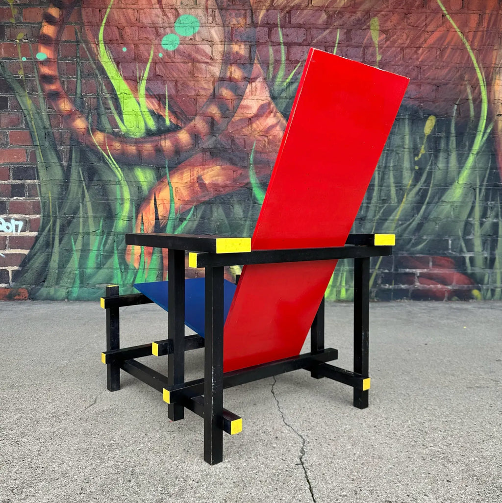 Iconic Red and Blue Armchair by Gerrit Rietvald