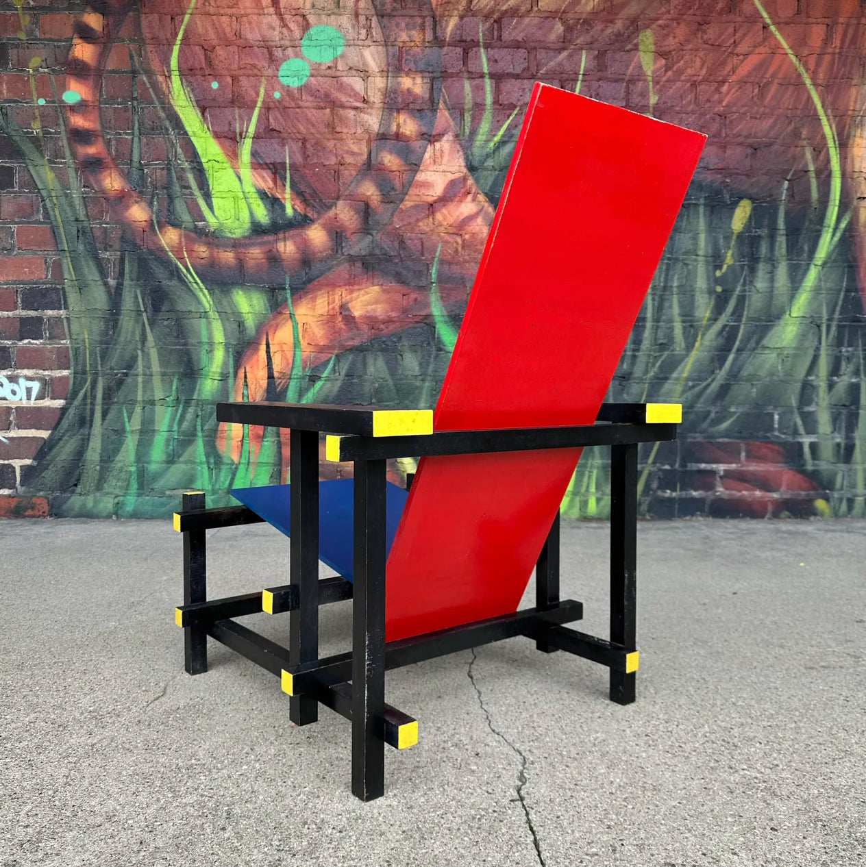 Iconic Red and Blue Armchair by Gerrit Rietvald