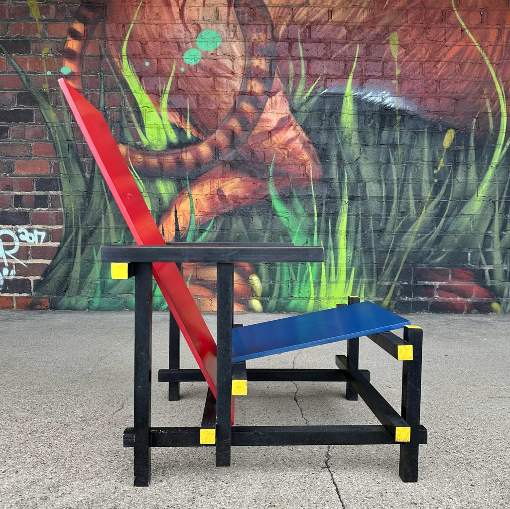 Iconic Red and Blue Armchair by Gerrit Rietvald