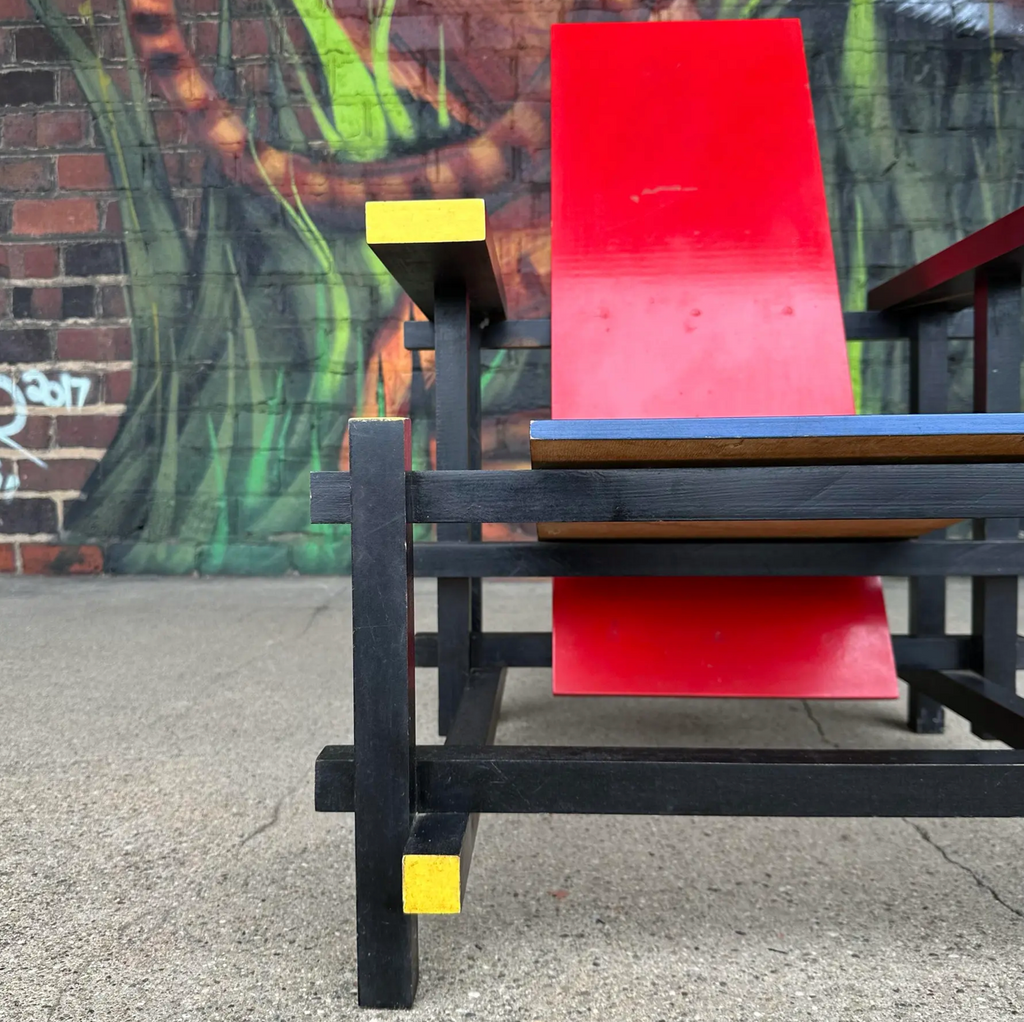 Iconic Red and Blue Armchair by Gerrit Rietvald