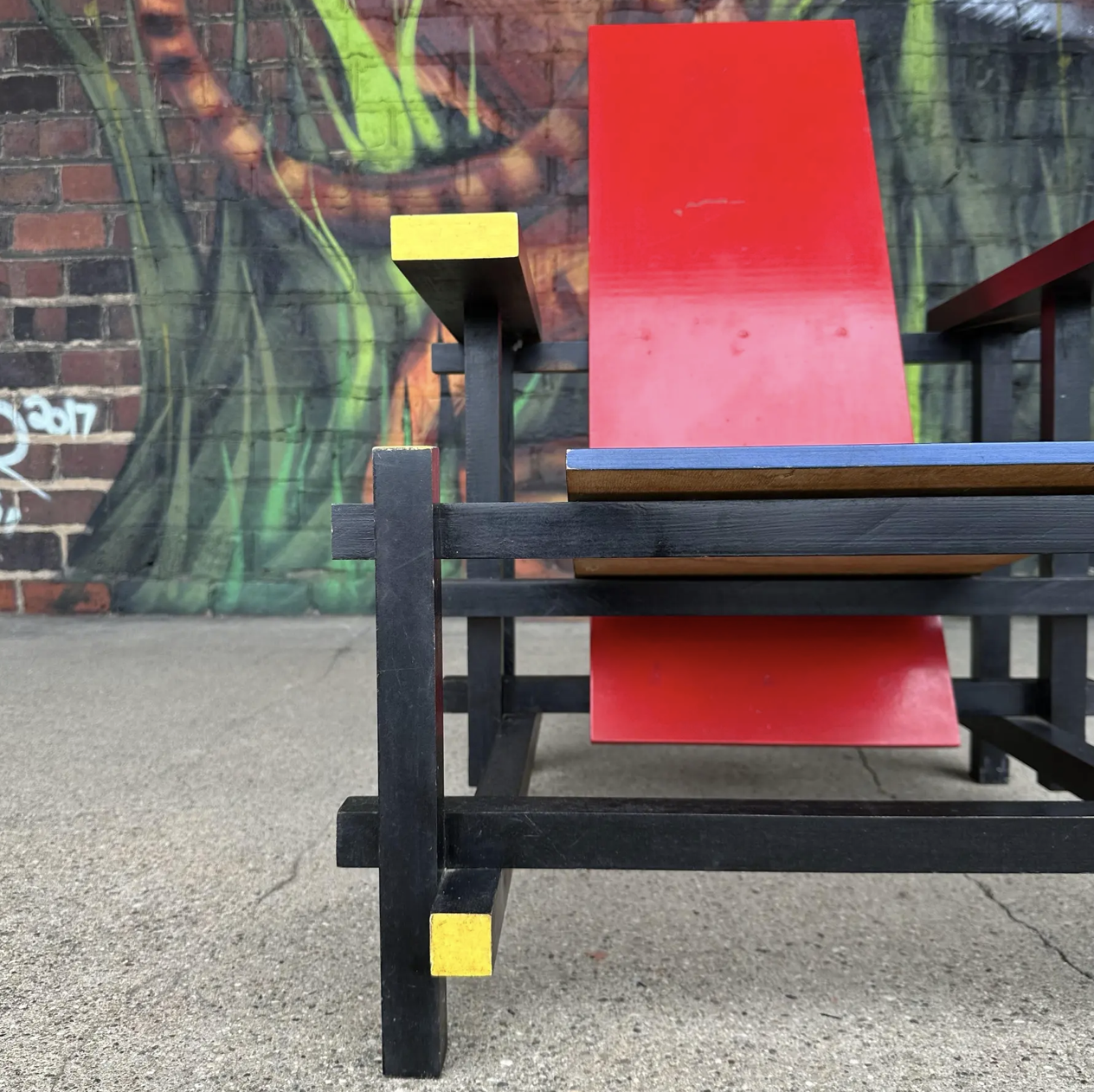 Iconic Red and Blue Armchair by Gerrit Rietvald