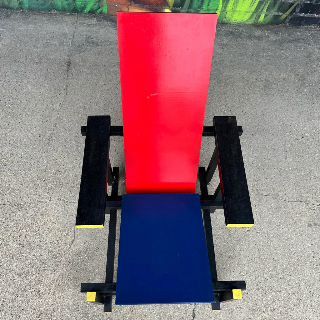 Iconic Red and Blue Armchair by Gerrit Rietvald
