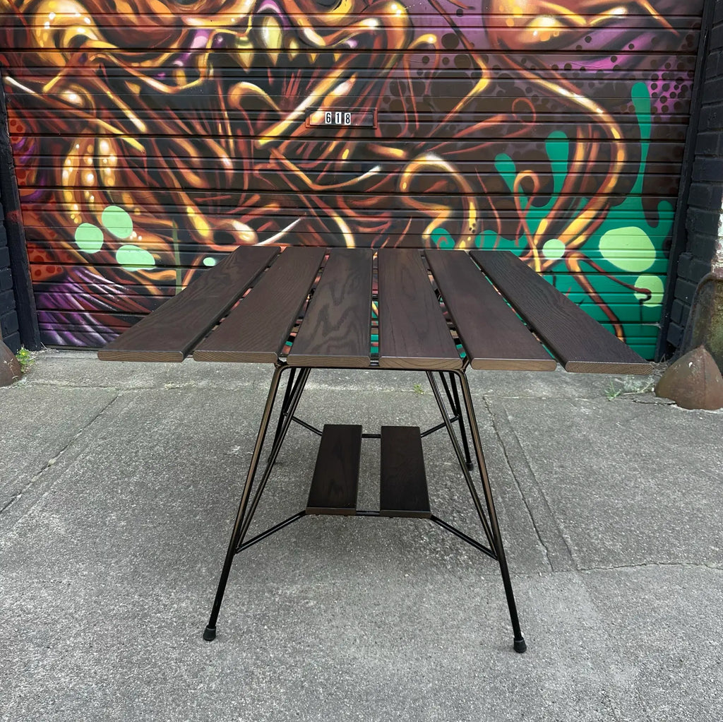 Richard McCarthy Wrought Iron and Oak Dining Set Mid-Century Modern