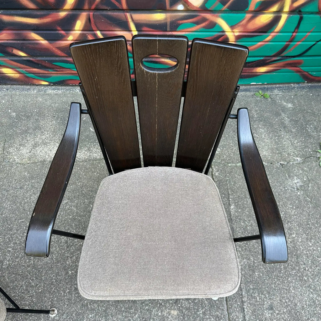 Richard McCarthy Wrought Iron and Oak Dining Set Mid-Century Modern