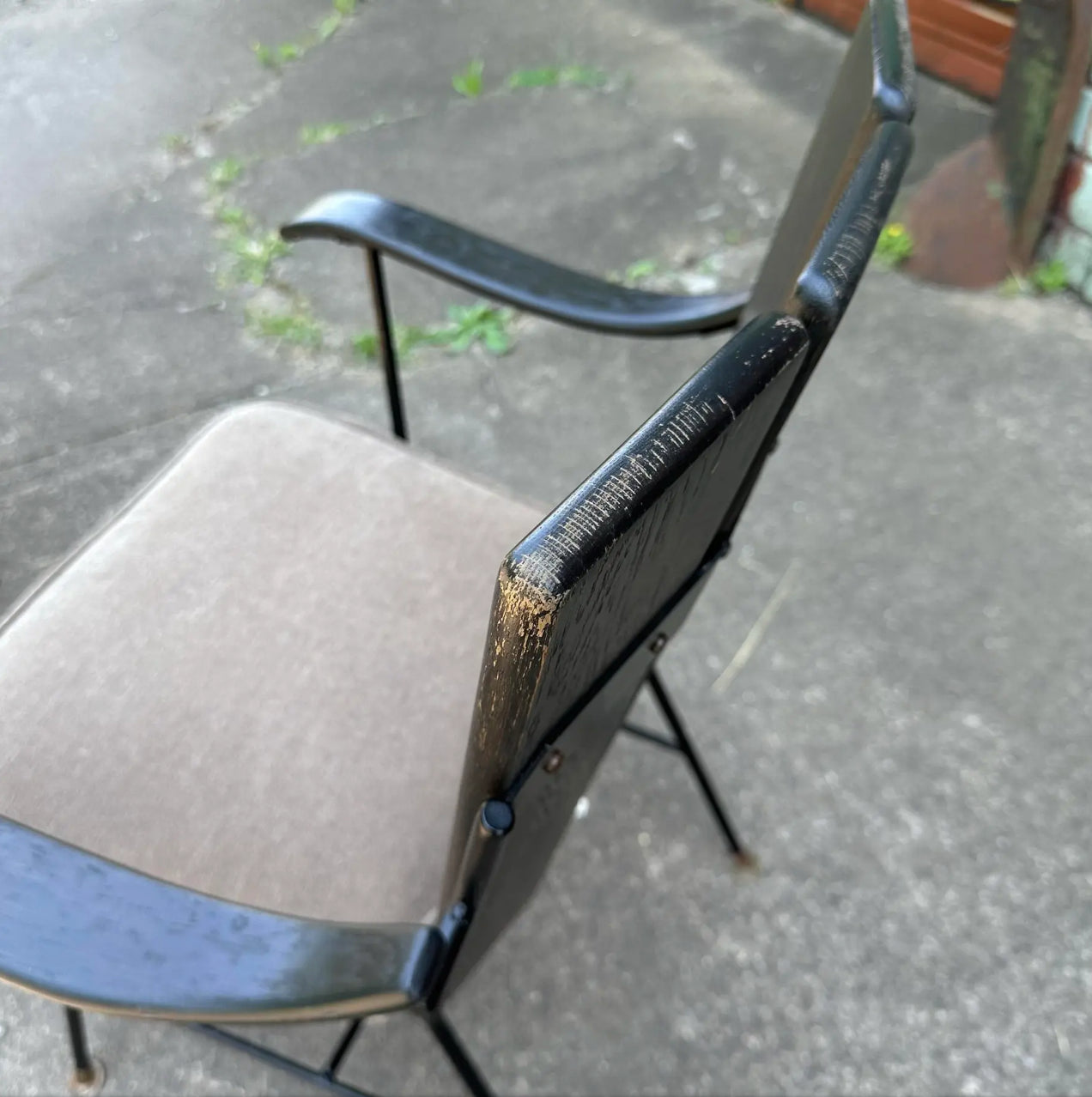 Richard McCarthy Wrought Iron and Oak Dining Set Mid-Century Modern