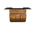 Lexington Campaign Style Pecan and Brass Dry Bar