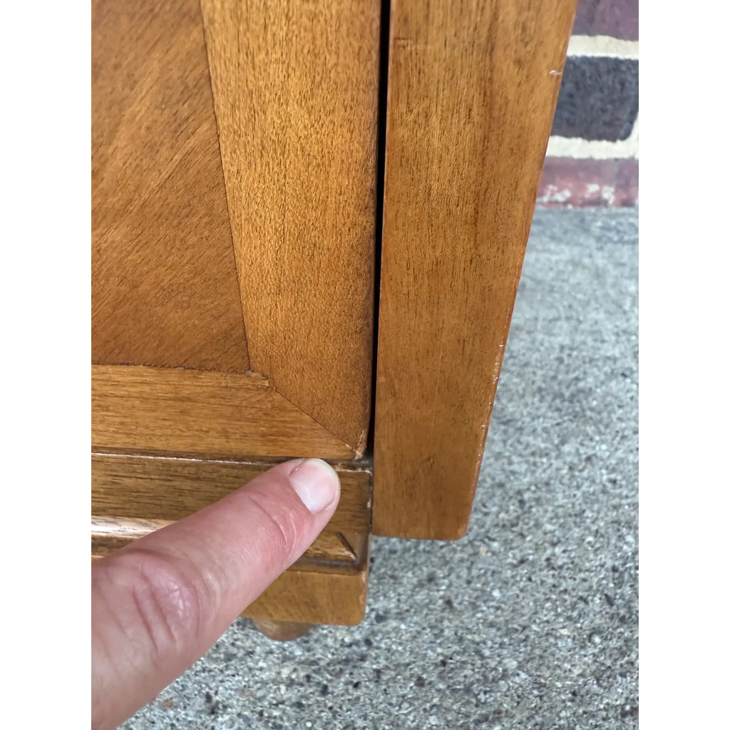 A Detailed Nightstand by American of Martinsville, Featuring Brass Knobs, Two Drawers and Multi Tiered