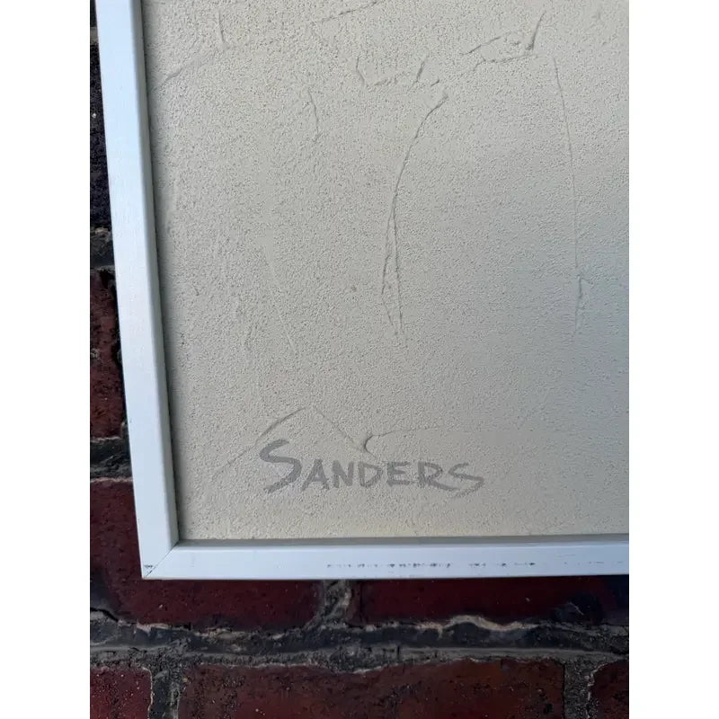 Abstract Oil on Canvas by Sanders – Retailed Through Harris Strong – Signed, Framed